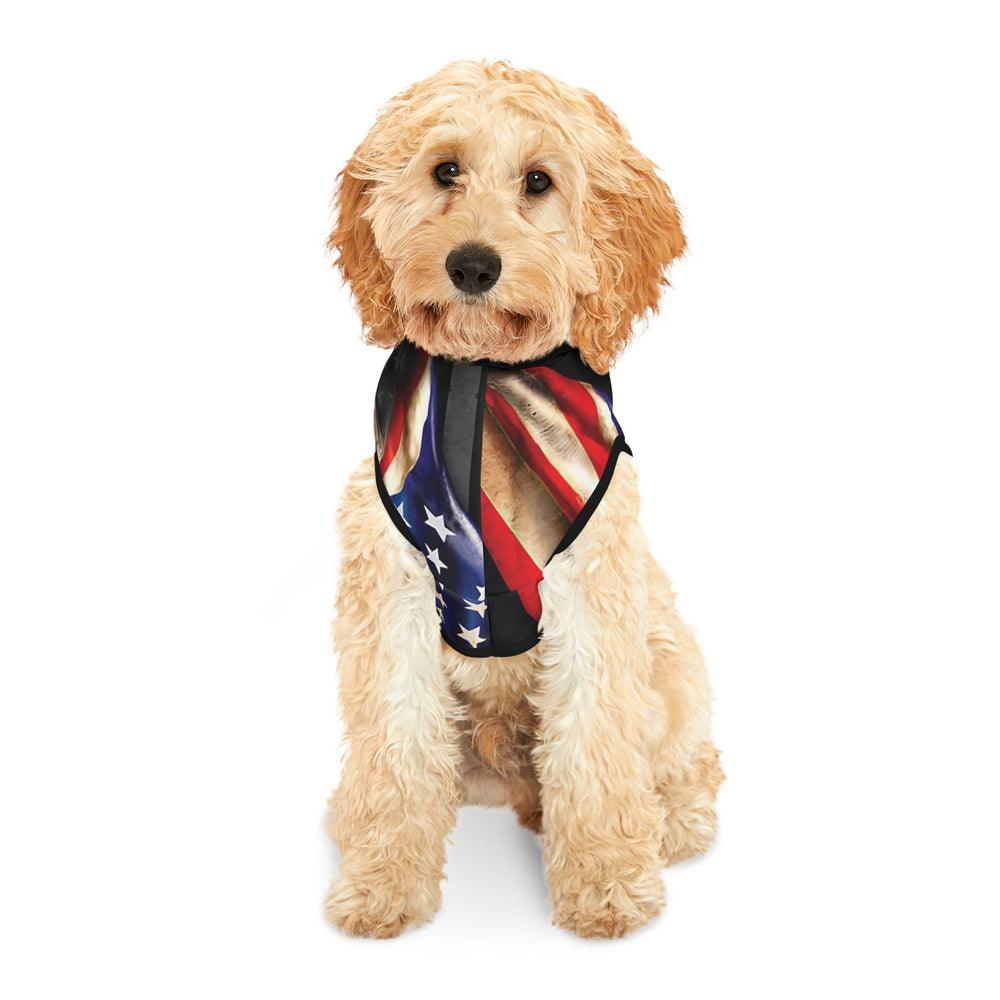 Firefighter Cross and Flag Dog Hoodie Sweatshirt