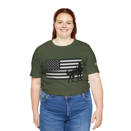 Thin Silver Line Flag K9 T-Shirt