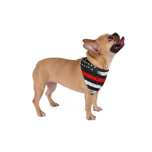 Distressed Thin Red Line Flag Dog Bandana