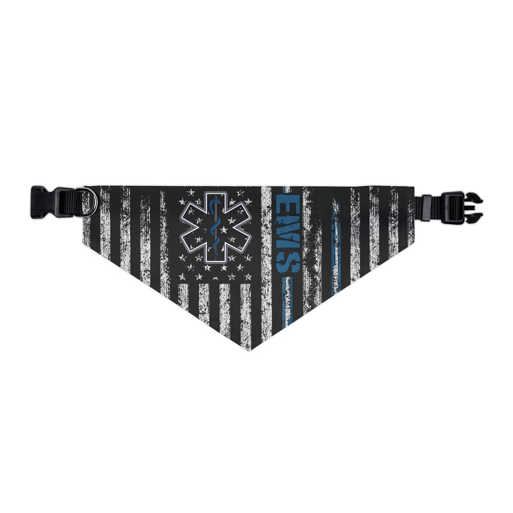 K9 EMT Dog Bandana – Thin White Line with EMS & Blue Line Support