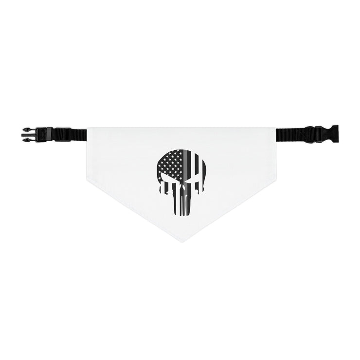 Thin Silver Line Flag Punisher Dog Bandana