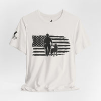 Flag with Officer and K9 T-Shirt