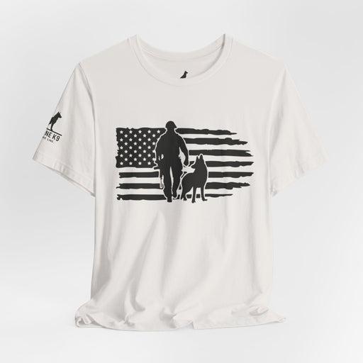 Flag with Officer and K9 T-Shirt