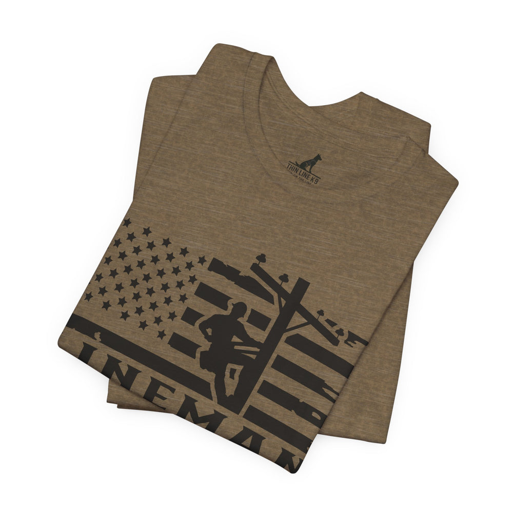 Lineman Flag Tee – High Voltage Hero Edition