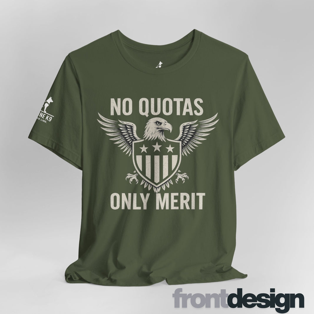 image No Quotas, Only Merit – Eagle & Shield Patriot Tee