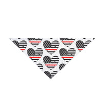 Heart Shaped Thin Red Line Flag Dog Bandana