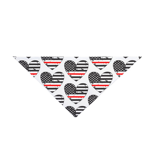 Heart Shaped Thin Red Line Flag Dog Bandana