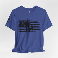 Flag with Officer and K9 T-Shirt
