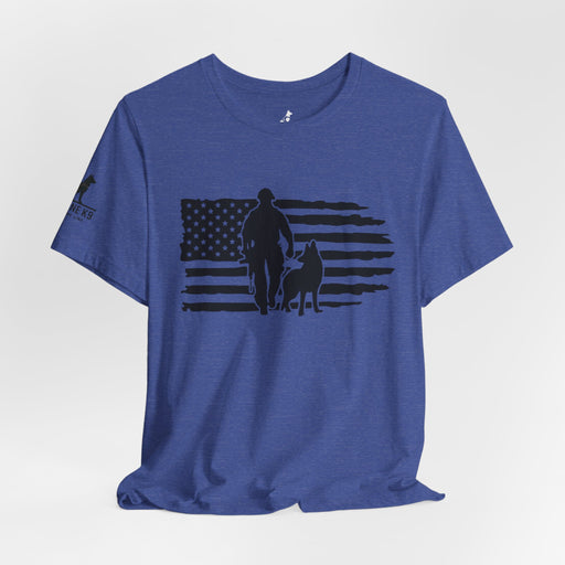 Flag with Officer and K9 T-Shirt