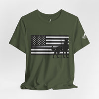 Thin Silver Line Flag K9 T-Shirt