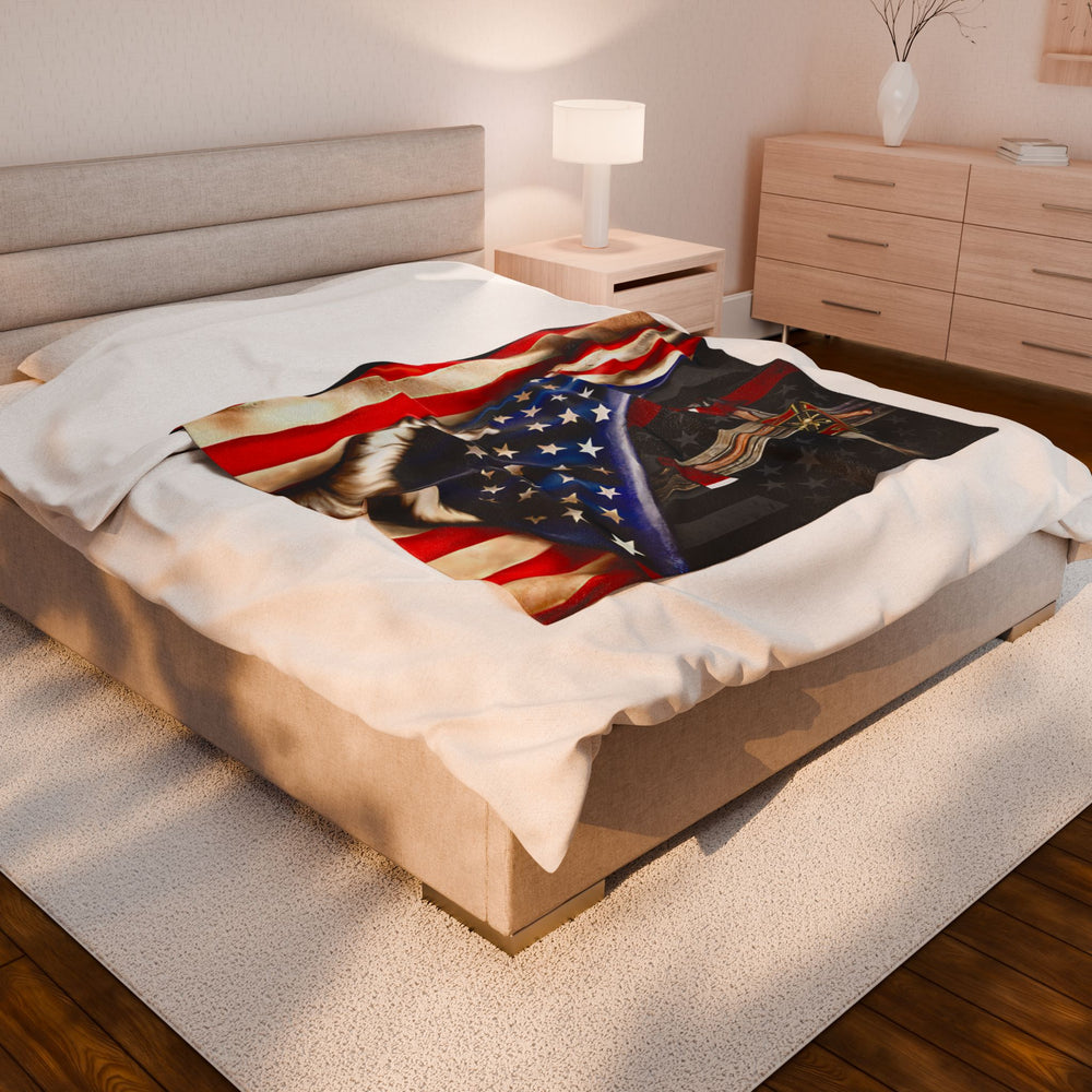 Patriotic Firefighter Plush Blanket