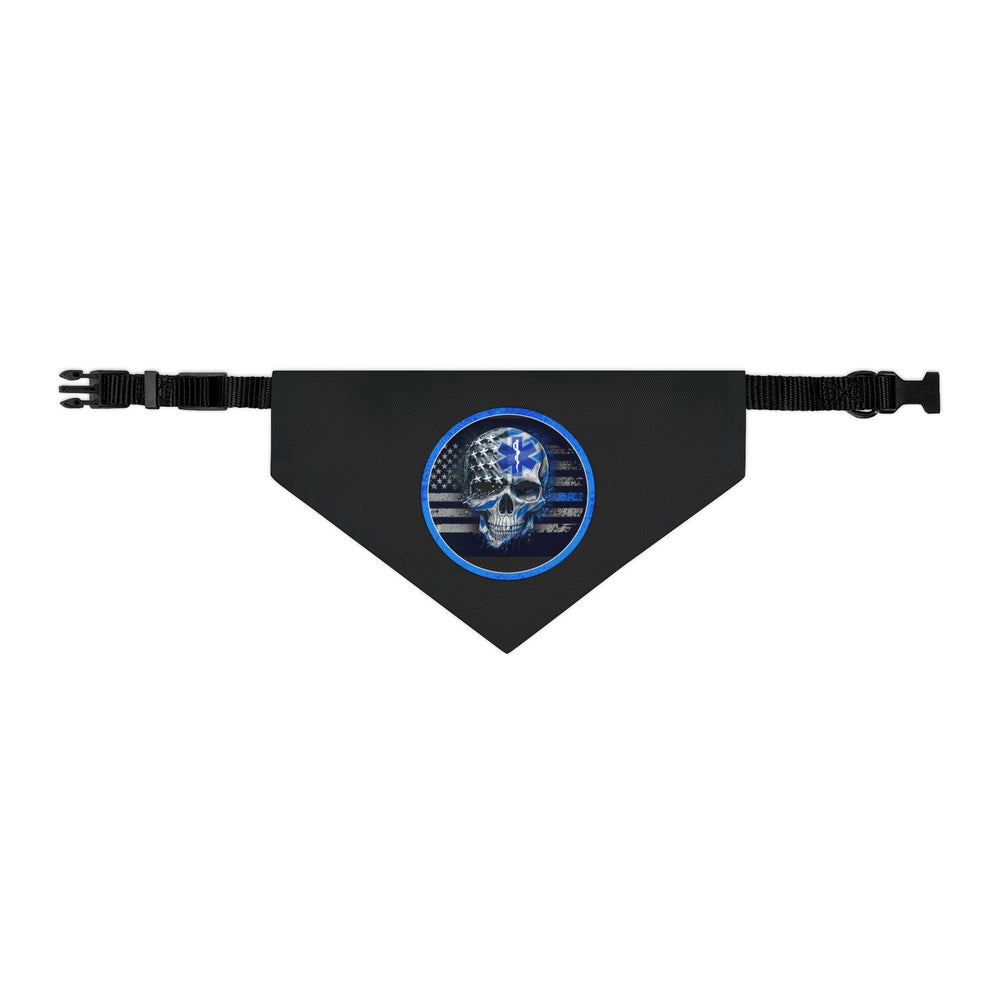 Thin White Line Flag Skull and Star of Life Dog Bandana