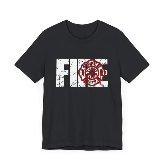 Firefighter Maltese Cross Unisex Tee, Thin Red Line Shirt, Firefighter Gifts, First Responder Apparel, Firefighter Proud T-Shirt