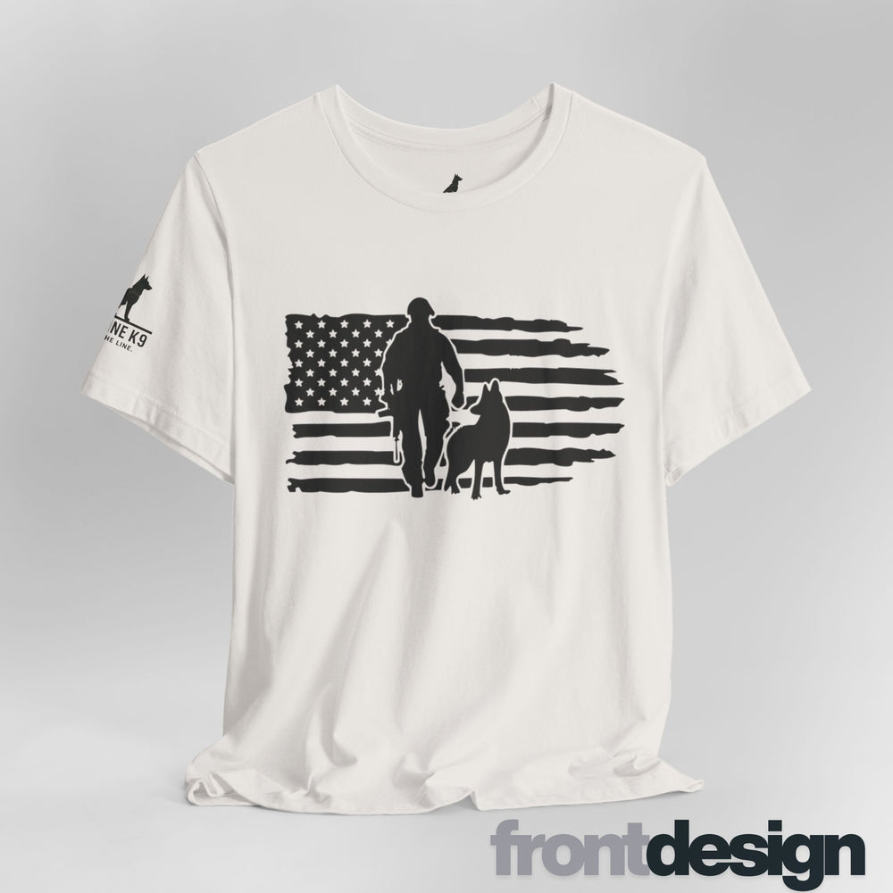 American Flag with K9 and Handler T-Shirt