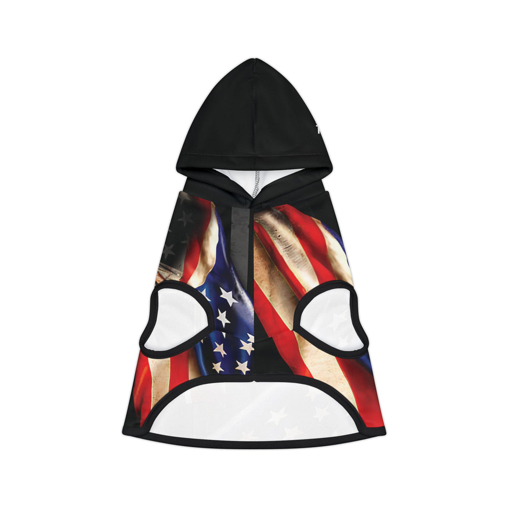 Firefighter Cross and Flag Dog Hoodie Sweatshirt