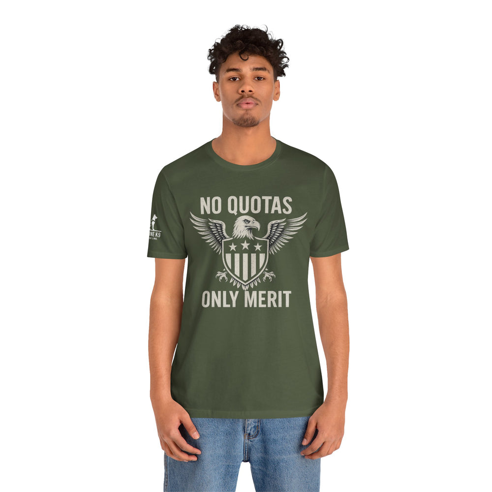 No Quotas, Only Merit – Eagle & Shield Patriot Tee