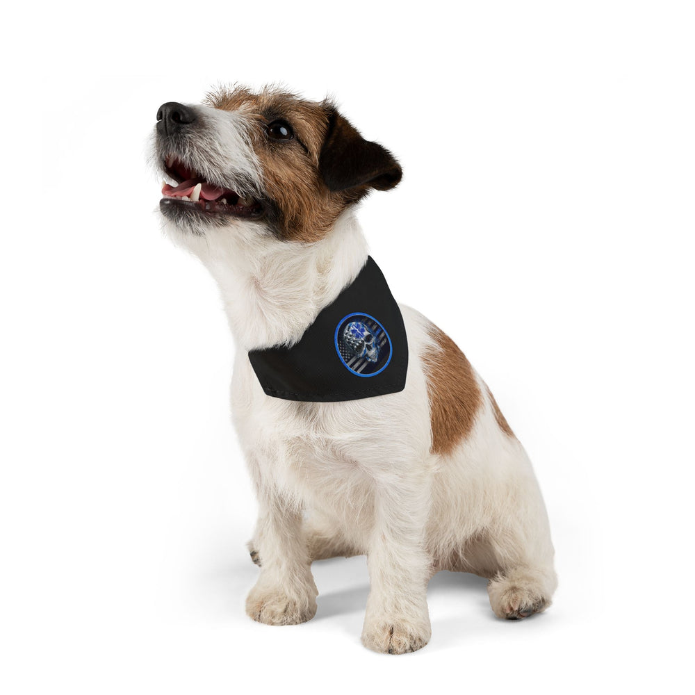 Thin White Line Flag Skull and Star of Life Dog Bandana