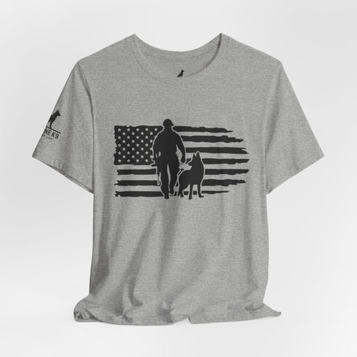 Flag with Officer and K9 T-Shirt