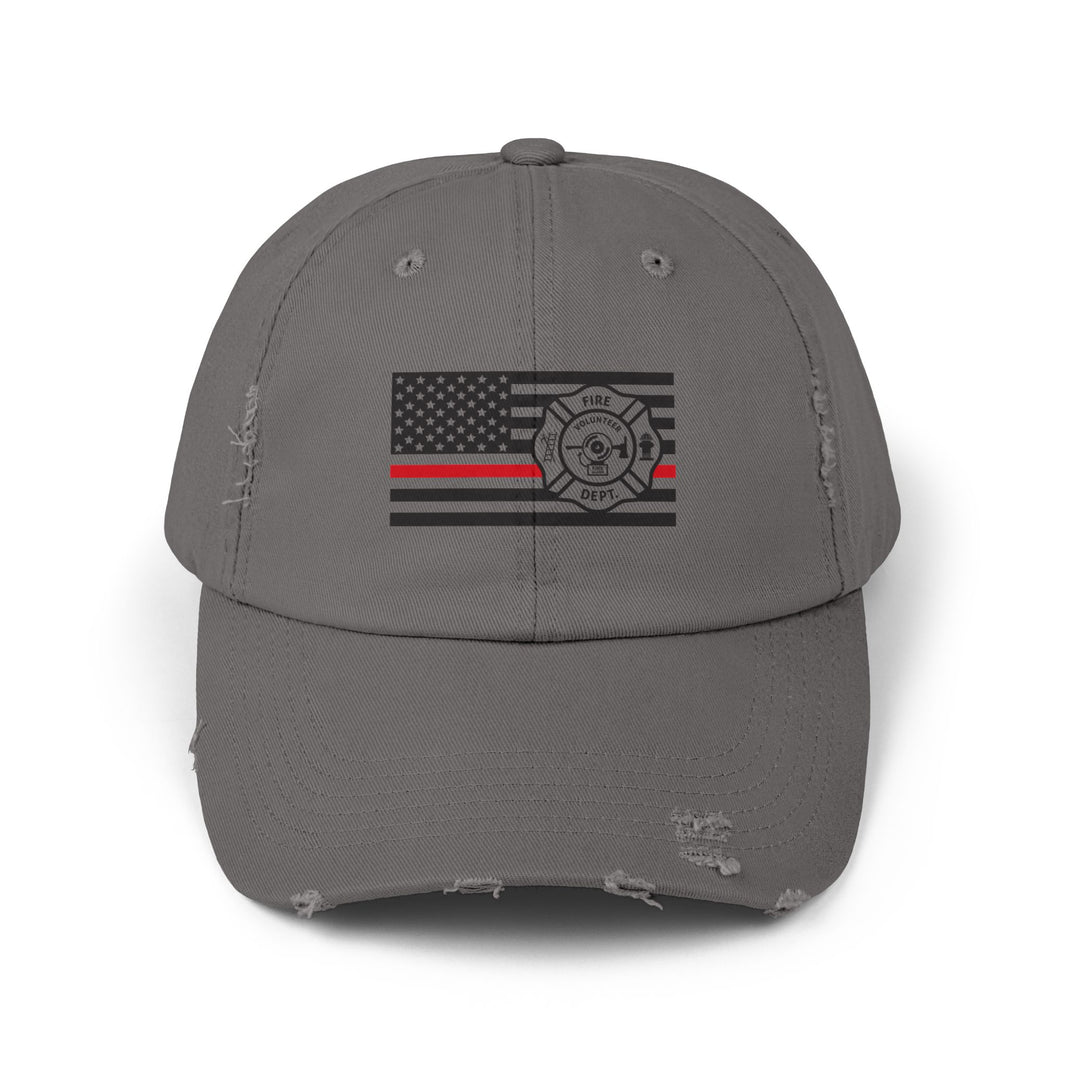 image Distressed Thin Red Line Flag Hat