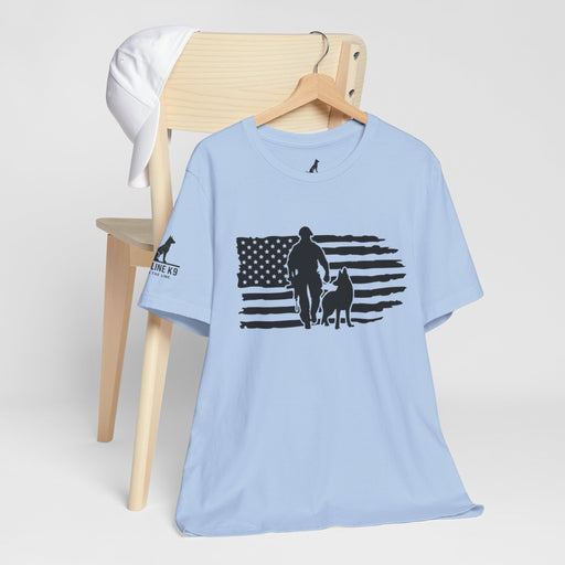 Flag with Officer and K9 T-Shirt
