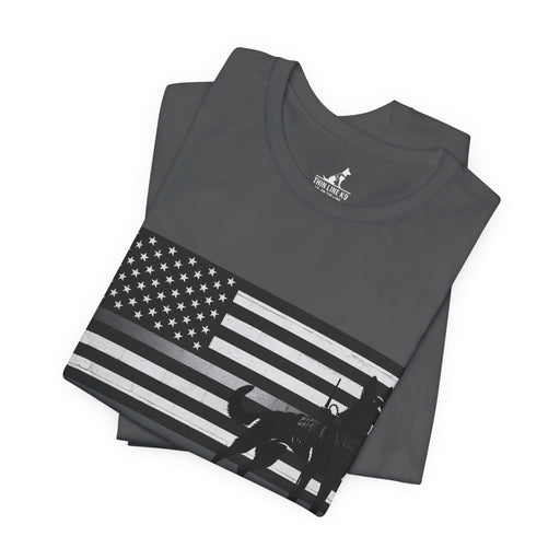 Thin Silver Line Flag K9 T-Shirt