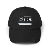 Distressed 1776 Thin Blue Line Flag Cap