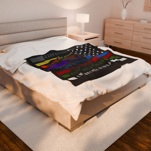 United Thin Line Plush Blanket – Strength, Service & Sacrifice