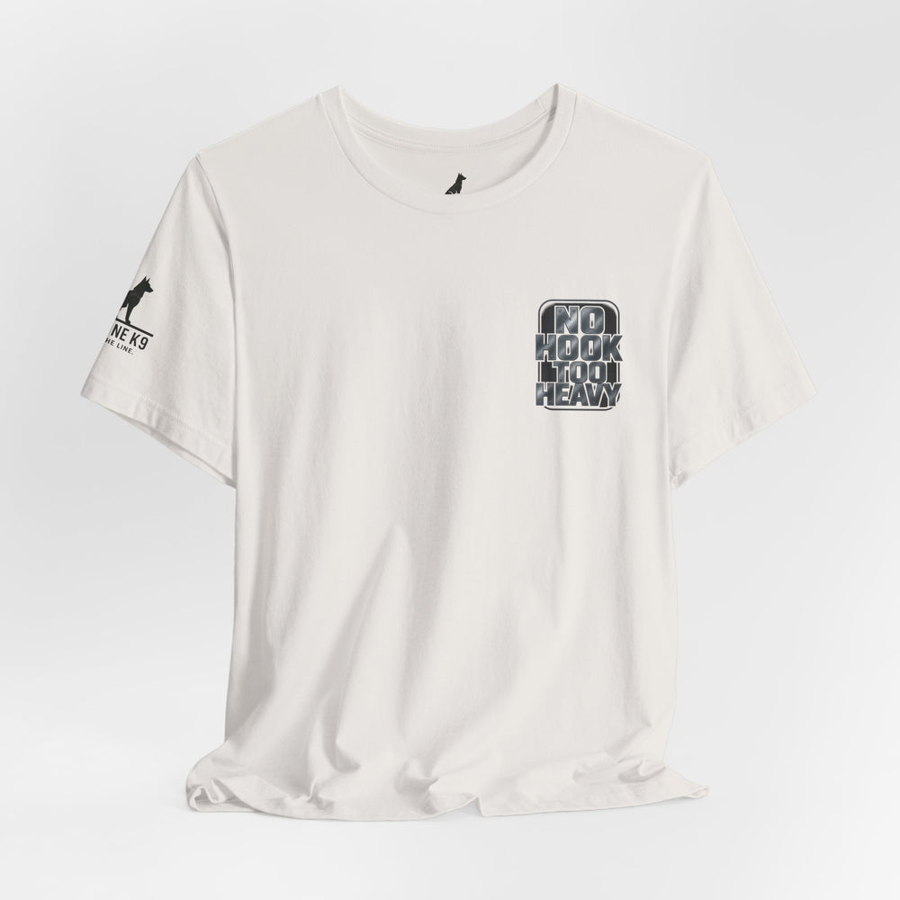 No Hook Too Heavy – Tow Truck Flag Tee