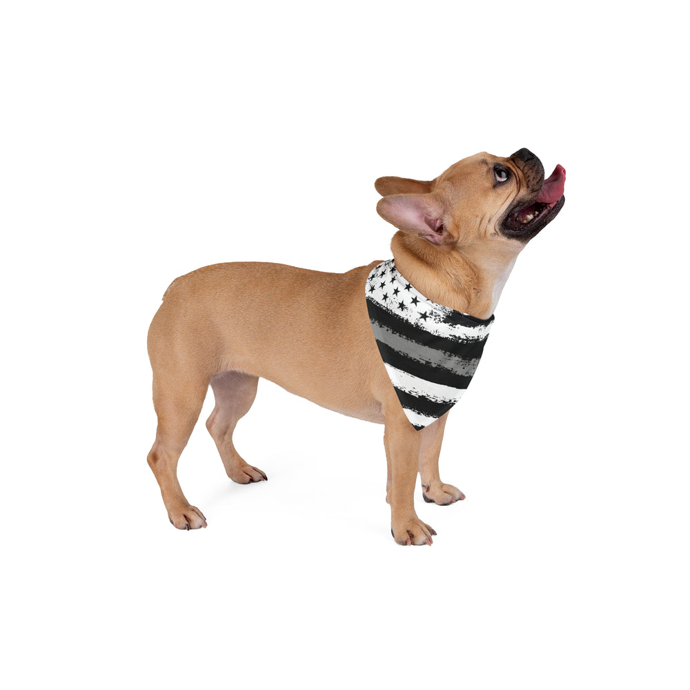 Corrections Thin Silver Line Flag Dog Bandana