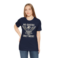 No Quotas, Only Merit – Eagle & Shield Patriot Tee