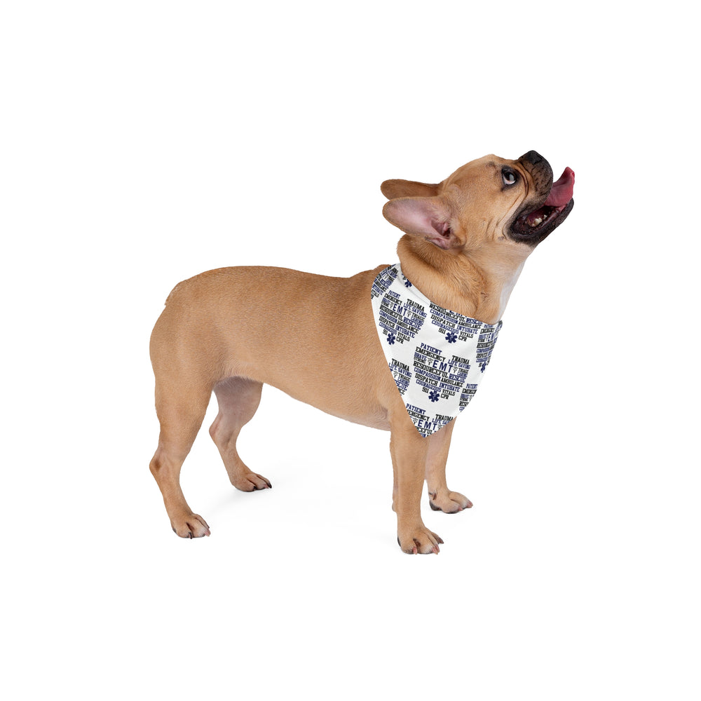 EMT, EMS, Paramedic Word Cloud Dog Bandana