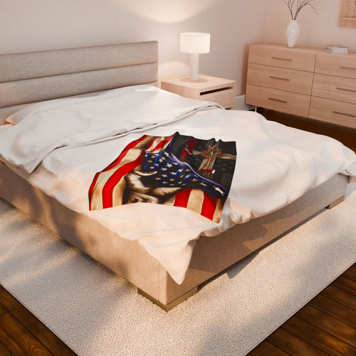 Patriotic Firefighter Plush Blanket