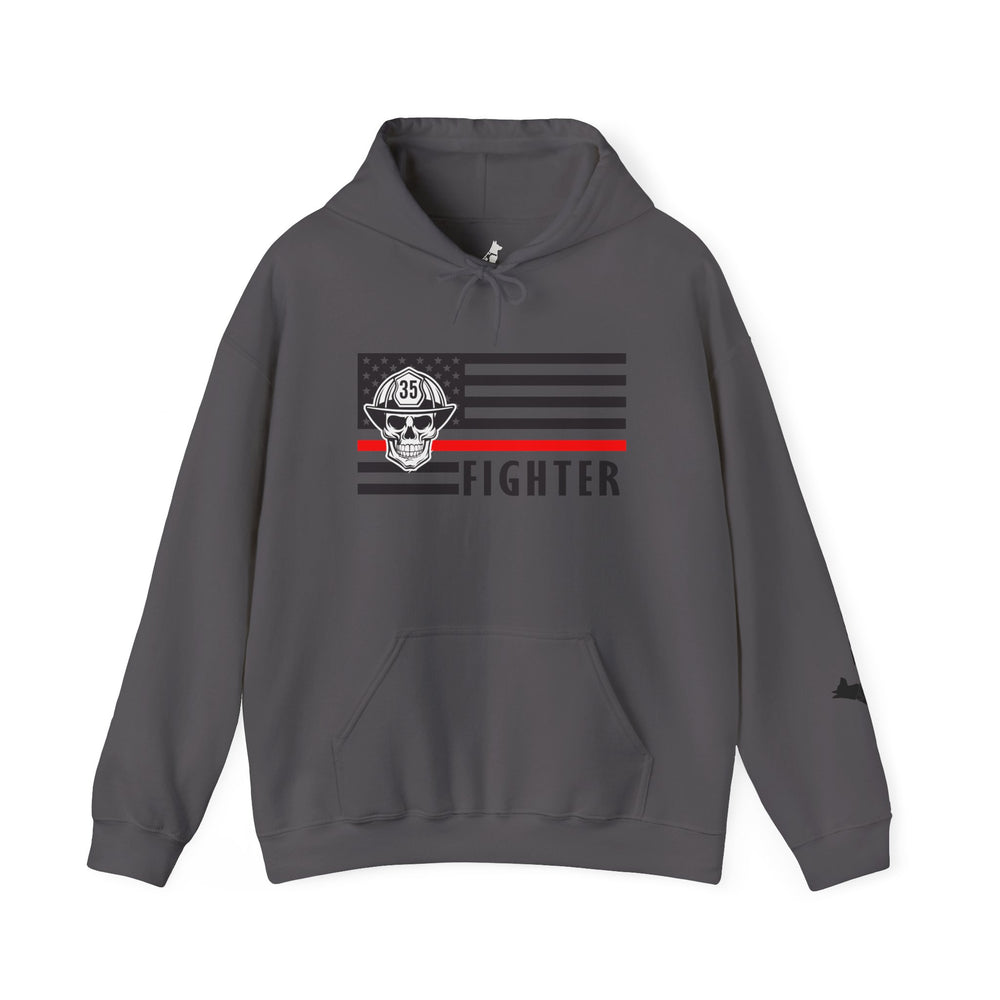 Firefighter Skull Thin Red Line Flag Hoodie Sweatshirt