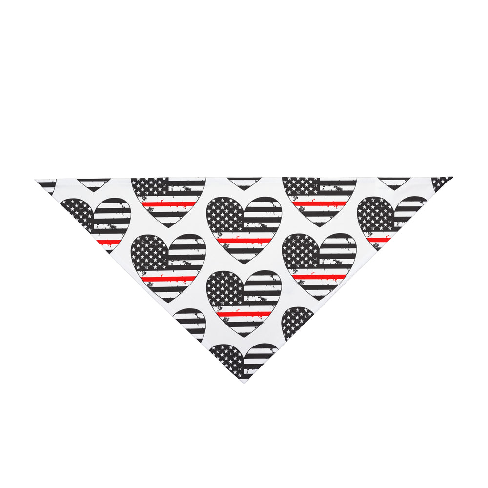Heart Shaped Thin Red Line Flag Dog Bandana