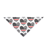 Heart Shaped Thin Red Line Flag Dog Bandana