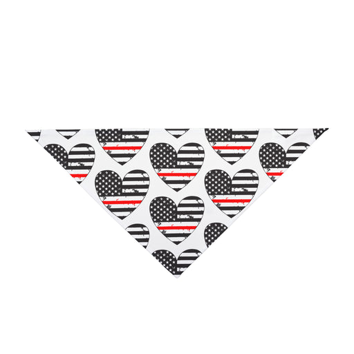 Heart Shaped Thin Red Line Flag Dog Bandana