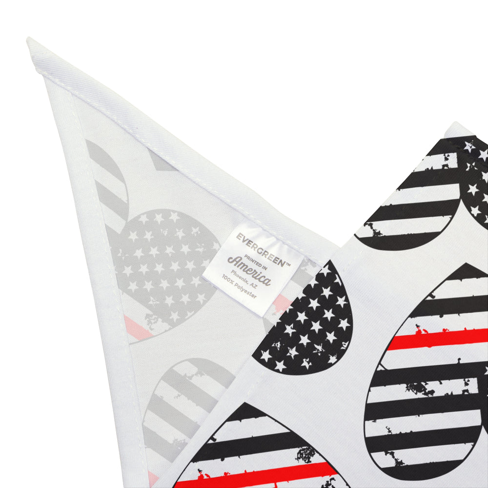 Heart Shaped Thin Red Line Flag Dog Bandana