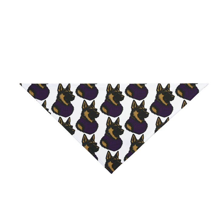 Dog Bandana with German Shepherd Wearing Sunglasses and Purple Tactical Vest