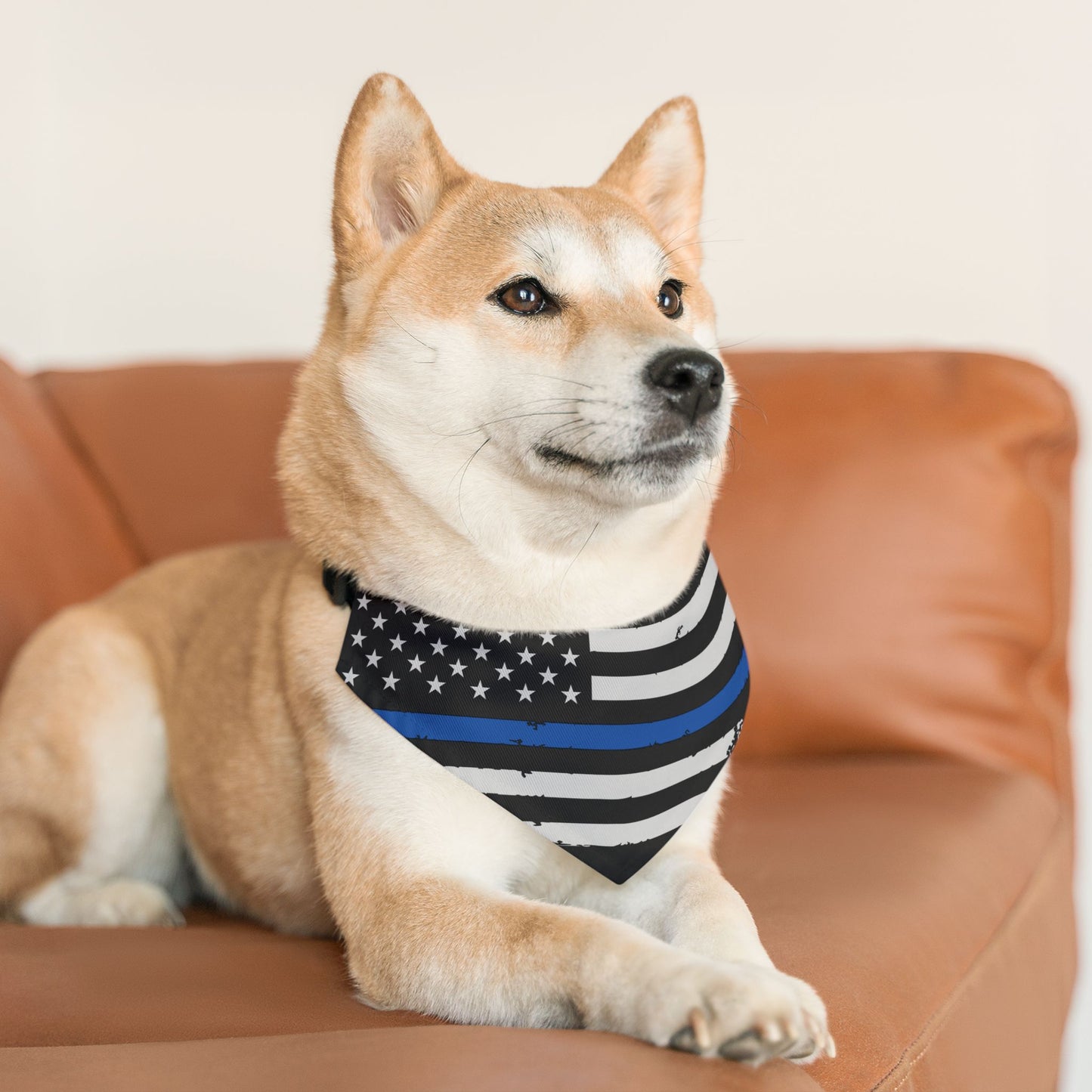 Thin Blue Line Flag Dog Bandana | I Heart Law Enforcement | Back the Blue Accessories | Support Police K9 | Police Officer Gift
