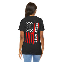 Wrenched & Ready – Mechanic Flag Tee