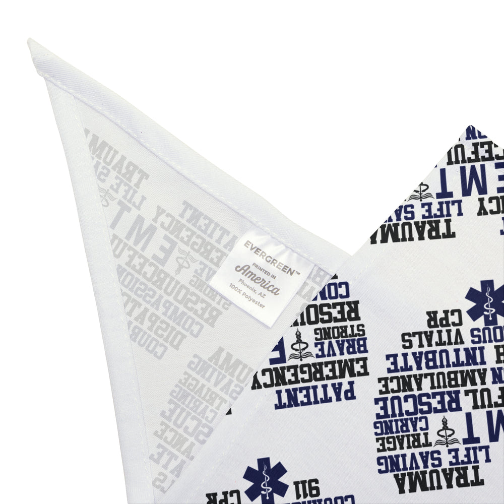 EMT, EMS, Paramedic Word Cloud Dog Bandana