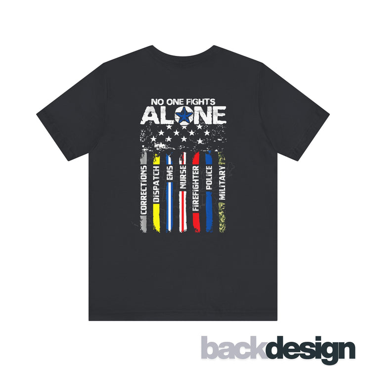 No One Fights Alone Thin Line Flag Tee
