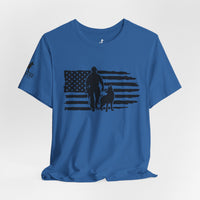 Flag with Officer and K9 T-Shirt