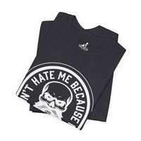 Don’t Hate Me Because I’m Beardiful – Skull Beard Tee