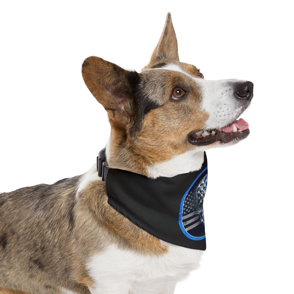 Thin White Line Flag Skull and Star of Life Dog Bandana