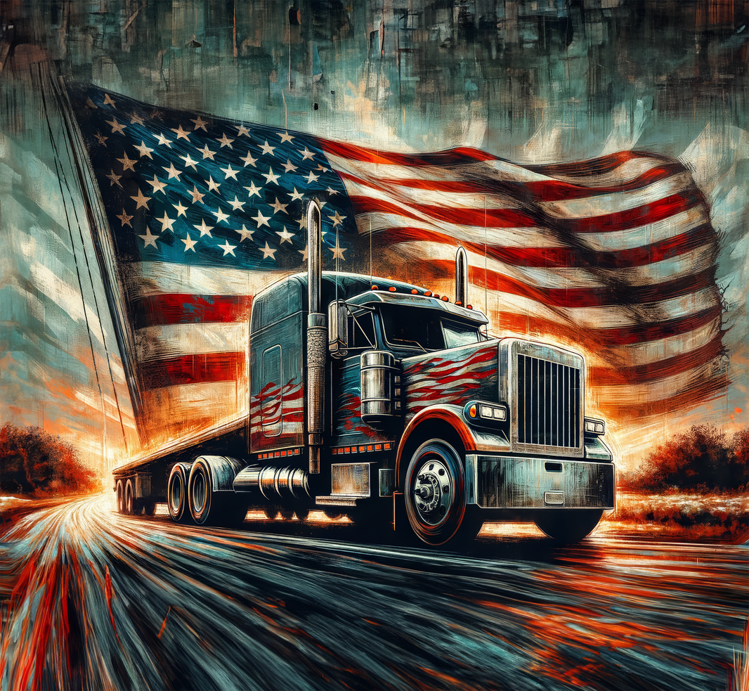 image Trucking Through America Tumbler – 20oz Patriotic Hauler Edition