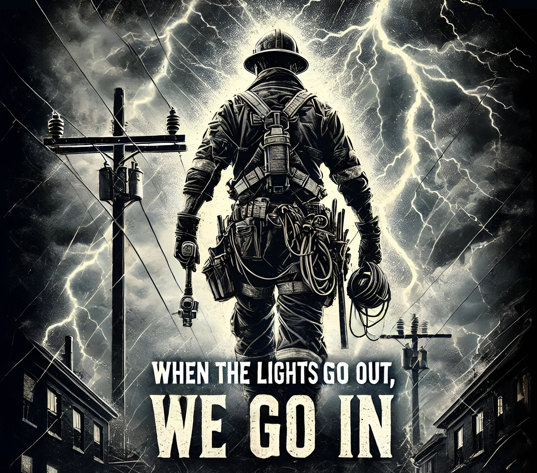 image Lineman Lightning Tumbler – "When the Lights Go Out, We Go In"