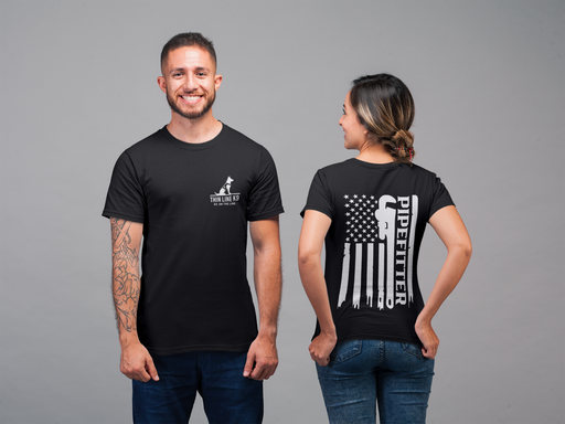 Pipefitter Pride – American Flag Trades Tee