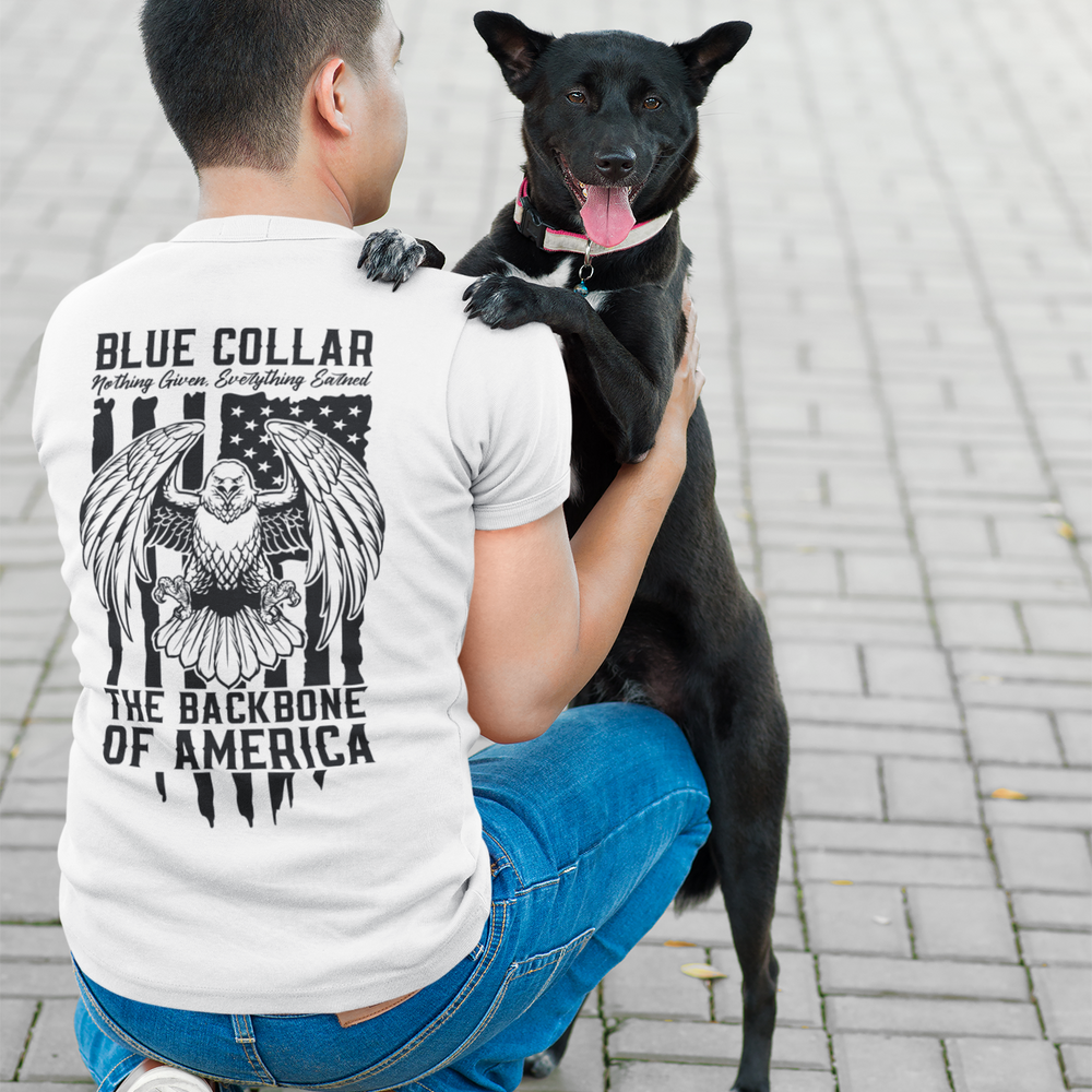 Blue Collar Eagle Flag Tee – Backbone of America Edition