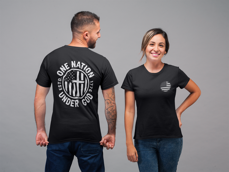 One Nation Under God Tshirt | American Flag and Cross